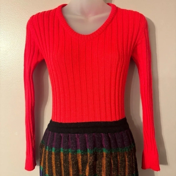 LANVIN Sports Wear Long Sleeve 100% Wool Knit Long Dress Vintage 70’s Size 8 - Picture 4 of 13